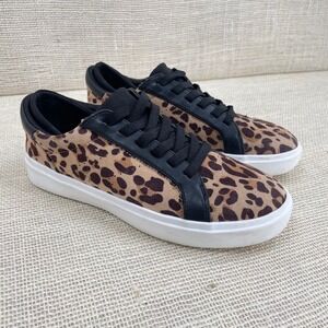 Dr Scholls Womens Leopard Print Lace Up Sneakers Shoes Exc Cond! US 7M EU 37